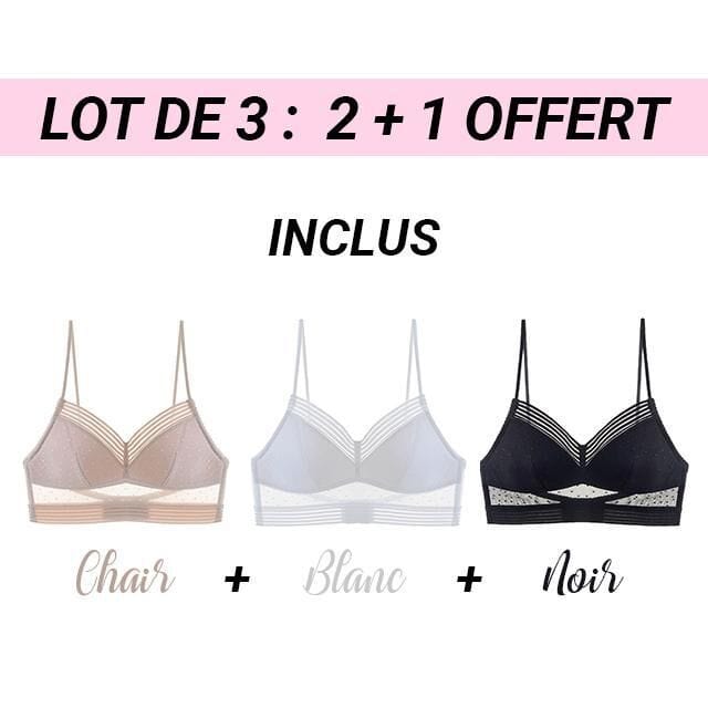 Lively® Sous-vêtements & Gaines Lot de 3 ( Noir, Blanc, Chair ) / A Soutien-gorge dos nu invisible | Lively®